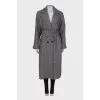 Black and white herringbone coat with tag