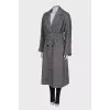 Black and white herringbone coat with tag