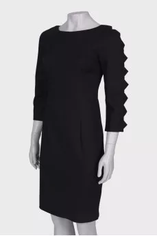Black dress with decorated sleeves
