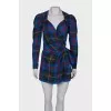 Wrap check dress