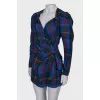 Wrap check dress