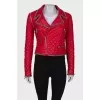 Convertible leather jacket with chains