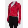 Convertible leather jacket with chains