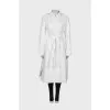 White embossed trench coat with tag