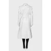 White embossed trench coat with tag