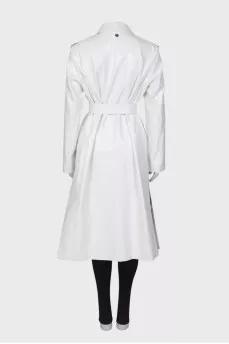 White embossed trench coat with tag