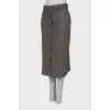 Straight gray plaid skirt