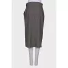 Straight gray plaid skirt