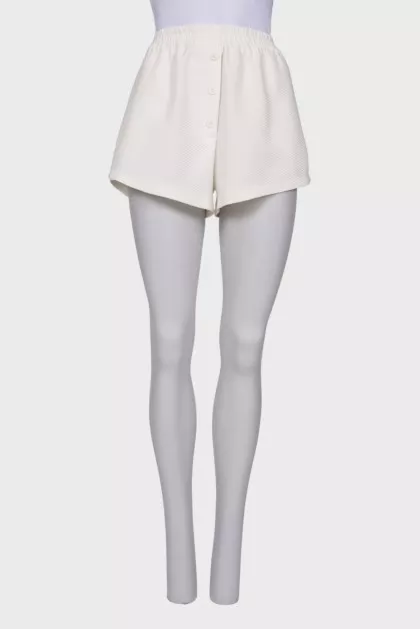 White shorts with buttons