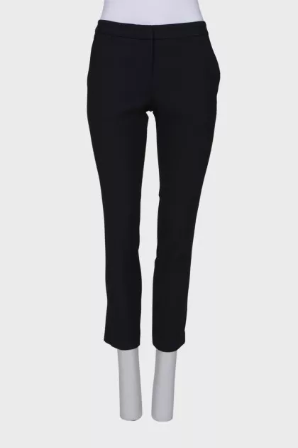 Black straight fit trousers