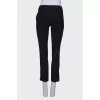 Black straight fit trousers