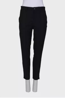 Black trousers with stripes