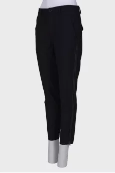 Black trousers with stripes