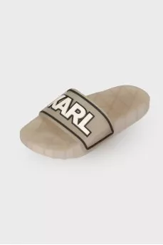 Rubber slippers with brand logo