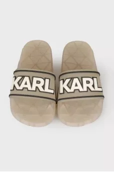 Rubber slippers with brand logo