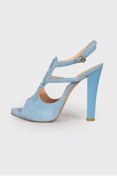 Blue shoes with patch