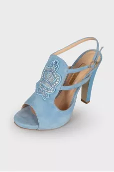 Blue shoes with patch