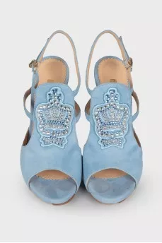 Blue shoes with patch