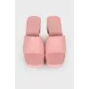 Rubber pink mules
