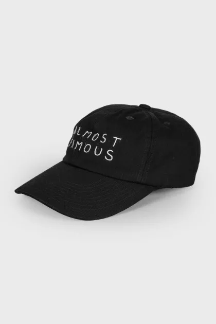 Black cap with an inscription