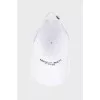 White cap with an inscription