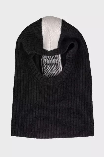 Wool balaclava with brand logo
