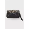 Studded leather clutch