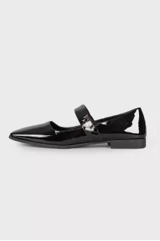 Patent square toe ballerinas