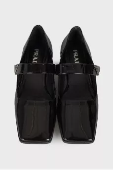 Patent square toe ballerinas