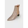 Leather boots with wooden heels