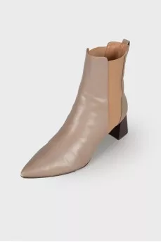 Leather boots with wooden heels