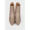 Leather boots with wooden heels