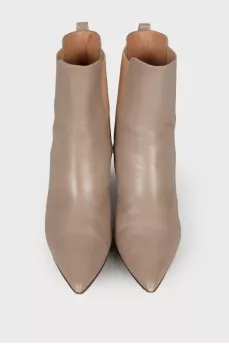 Leather boots with wooden heels