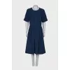 Off shoulder navy blue dress