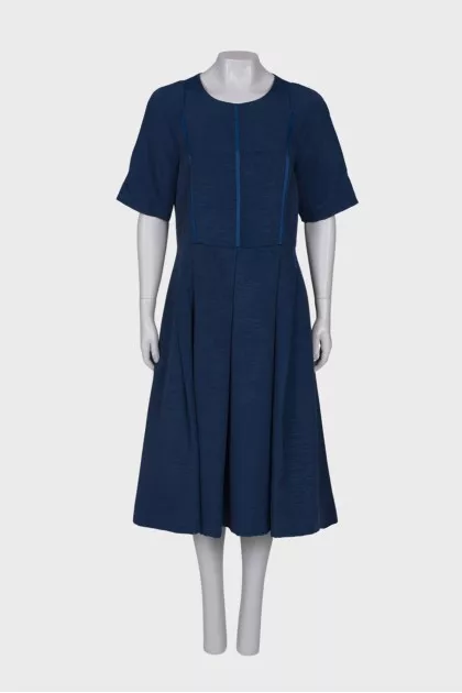 Off shoulder navy blue dress