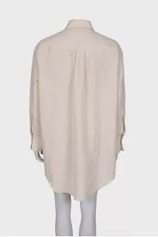 Linen shirt-dress with lace