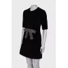 Velor dress with a bow