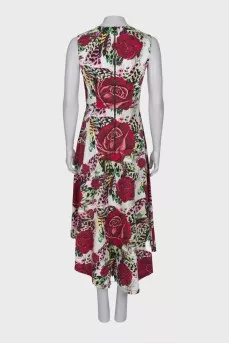 White dress in floral print