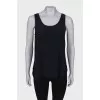 Navy blue silk tank top