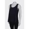 Navy blue silk tank top
