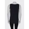 Navy blue silk tank top