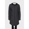 Gray coat with fur at the neckline