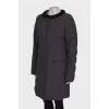 Gray coat with fur at the neckline