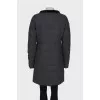 Gray coat with fur at the neckline