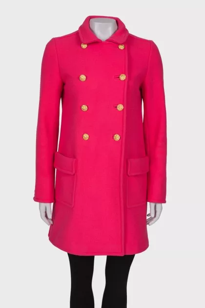 Pink wool coat