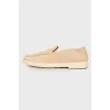 Powder suede loafers