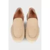 Powder suede loafers