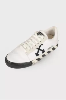 Textile black and white sneakers