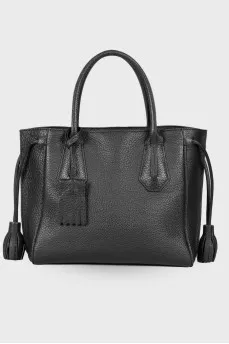 Tassel leather tote bag