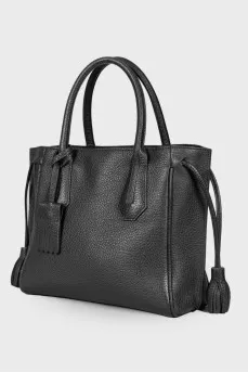 Tassel leather tote bag